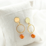 Amazing earrings and bracelets in warm colours made of new Polaris Elements beads