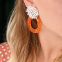 Festive earrings with ornaments for jewellery and pompom charms