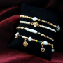 Create earrings and bracelets in wintery colours with glass seed beads