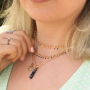 Jewellery inspiration with the new stainless steel belcher chain with oil coloured spikes: