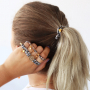 Make cute bracelets and hair elastics with stitched elastic ribbon leopard: