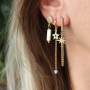 Trendy earrings and bracelets with zirconia charms and connectors: