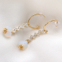 Trendy earrings and bracelets with zirconia charms and connectors: