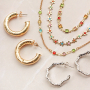 Inspiration for belcher chain with crystal glass made of brass metal