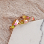 Combine these colourful rings and earrings with handmade jewellery