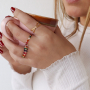 Beautiful rings with imitation natural stone faceted beads