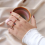 Beautiful rings with imitation natural stone faceted beads