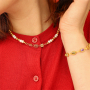 Mix&match stainless steel charms and connectors with zirconia