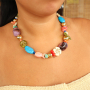 Beautiful acrylic beads with gold-tone details