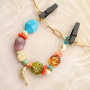Beautiful acrylic beads with gold-tone details