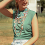 Create colourful necklaces with round glass beads