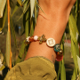 Jewellery making with acrylic beads in autumn colours