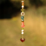Jewellery making with acrylic beads in autumn colours