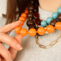 Colourful necklaces with DQ acrylic round beads