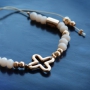 Jewellery set with an ethnic look made of DQ metal in rose gold & macram&eacute; string!